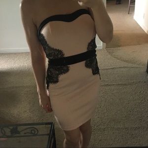 Pink & Black Lace Bodycon